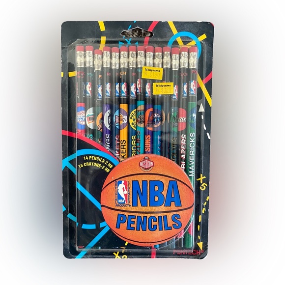 NBA Eastern Conference Logo Vintage 1996 Pencil Set - Set of 14 by Pentech - Picture 1 of 3